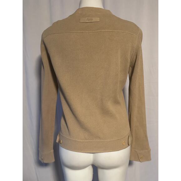 Esprit Tan Utility Button Front Sweater - Medium - Picture 4 of 9